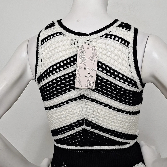 Willow & Wind NEW Bohemian Fringe Hippie Crochet 70's Skirt & Top 2 Piece Set *M - Picture 6 of 9